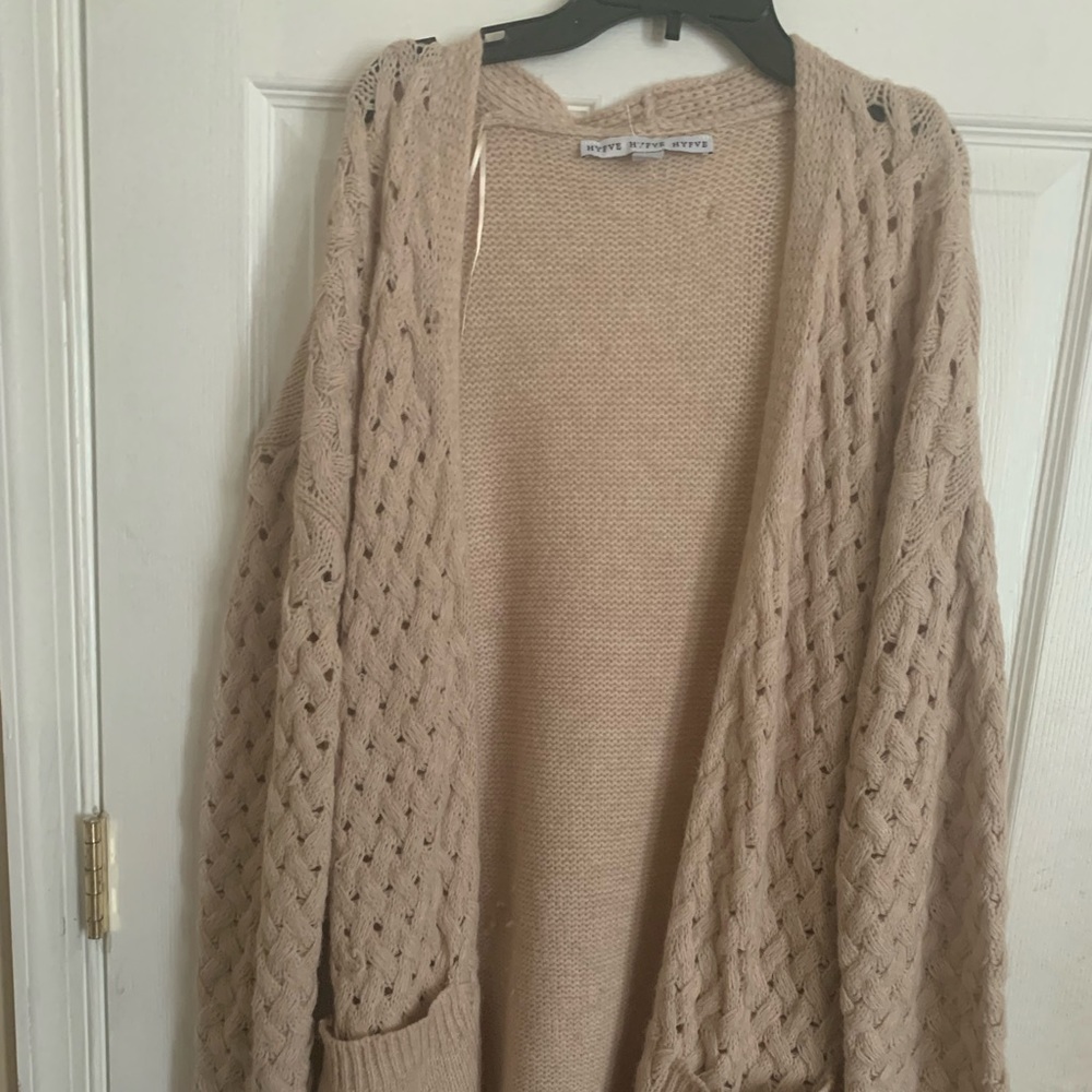 Long tan cardigan